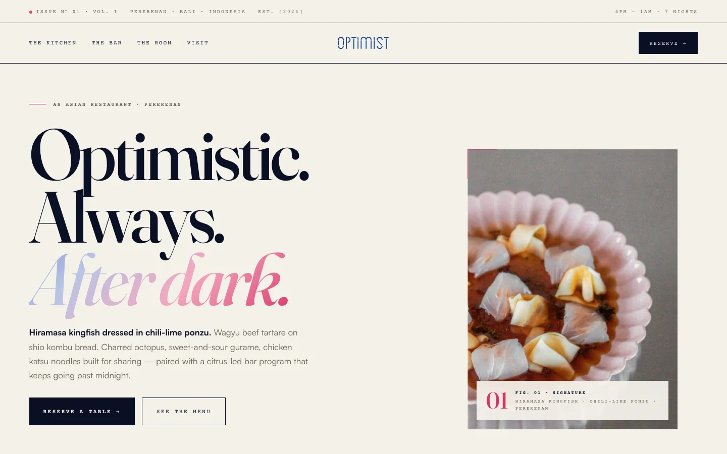 Optimist Bali — restaurant and bar